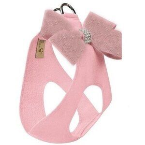 Susan Lanci Step In Harness - Puppy Pink with Pink Glitzerati Nouveau Bow Size L